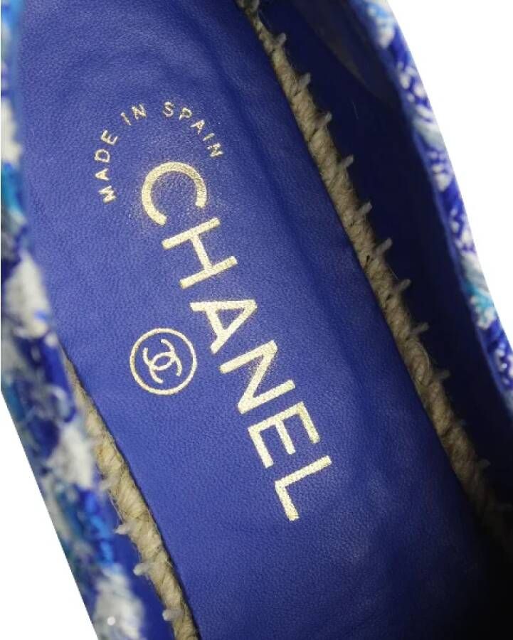 Chanel Vintage Pre-owned Cotton sandals Blue Dames