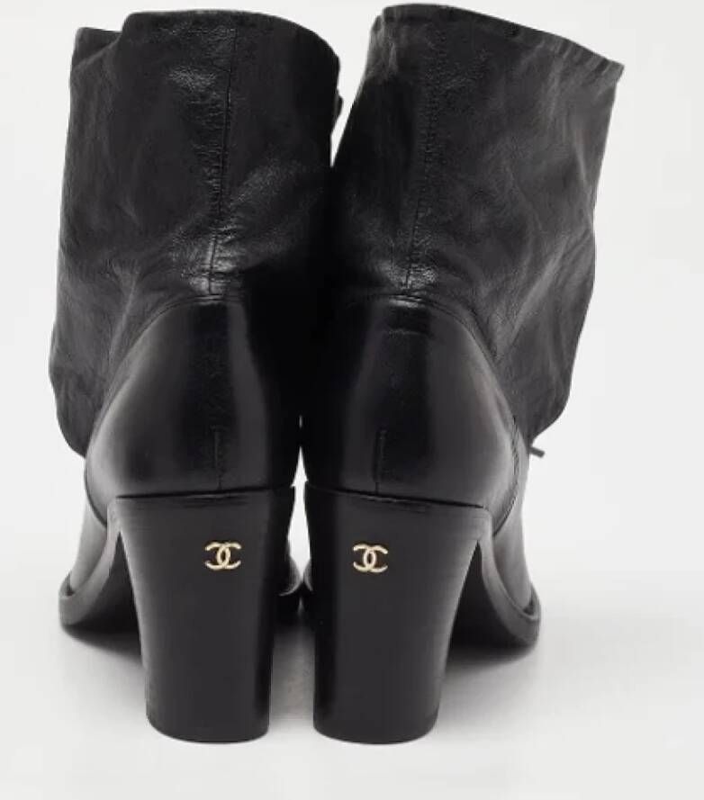 Chanel Vintage Pre-owned Leather boots Black Dames