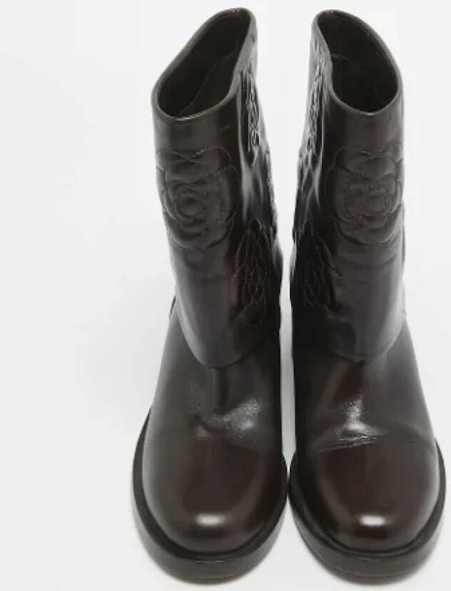 Chanel Vintage Pre-owned Leather boots Brown Dames
