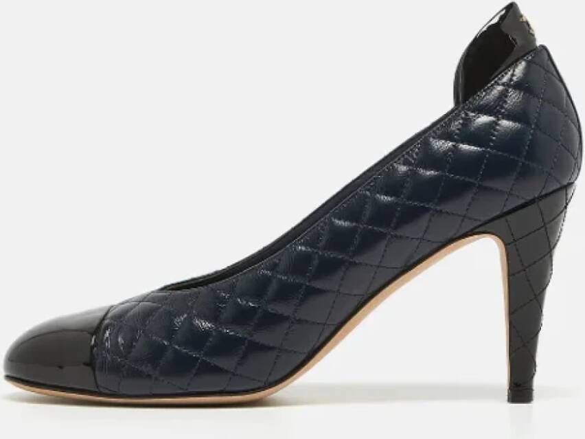 Chanel Vintage Pre-owned Leather heels Blue Dames