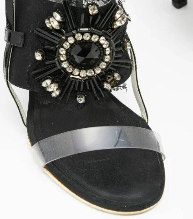 Chanel Vintage Pre-owned Leather sandals Black Dames