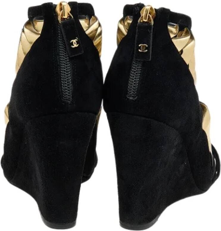 Chanel Vintage Pre-owned Suede sandals Black Dames
