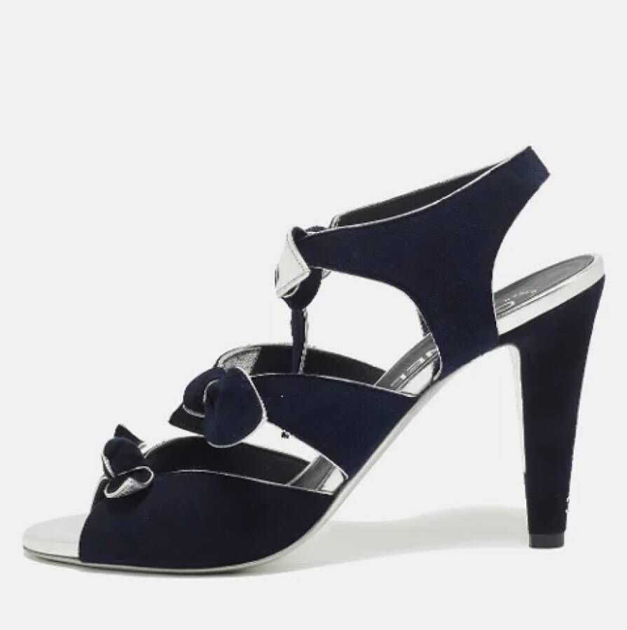 Chanel Vintage Pre-owned Suede sandals Blue Dames