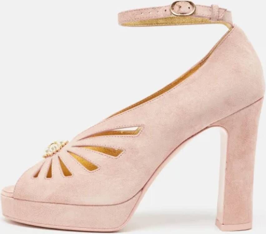 Chanel Vintage Pre-owned Suede sandals Pink Dames