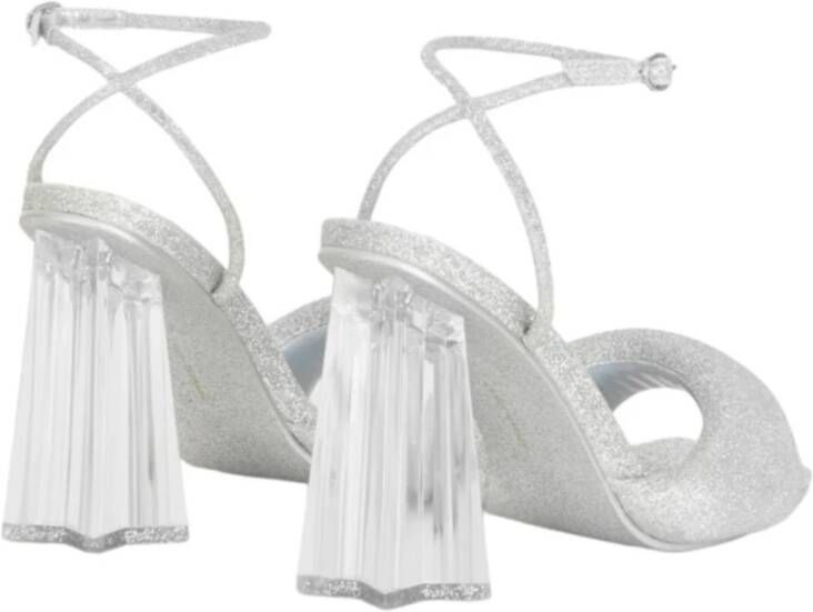 Chiara Ferragni Collection Zilver Glitter Hoge Hak Sandalen Gray Dames