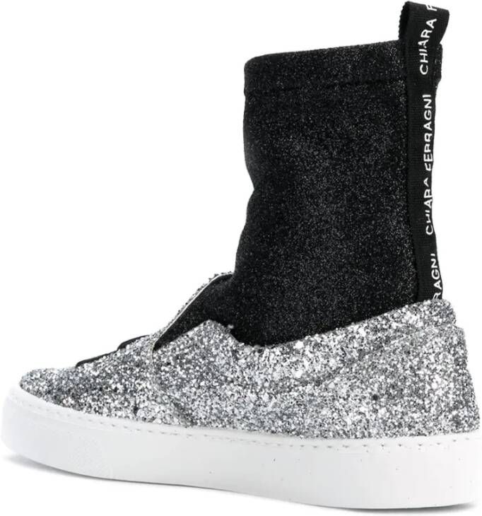 Chiara Ferragni Collection Metallic Sneakers Sok Gray Dames