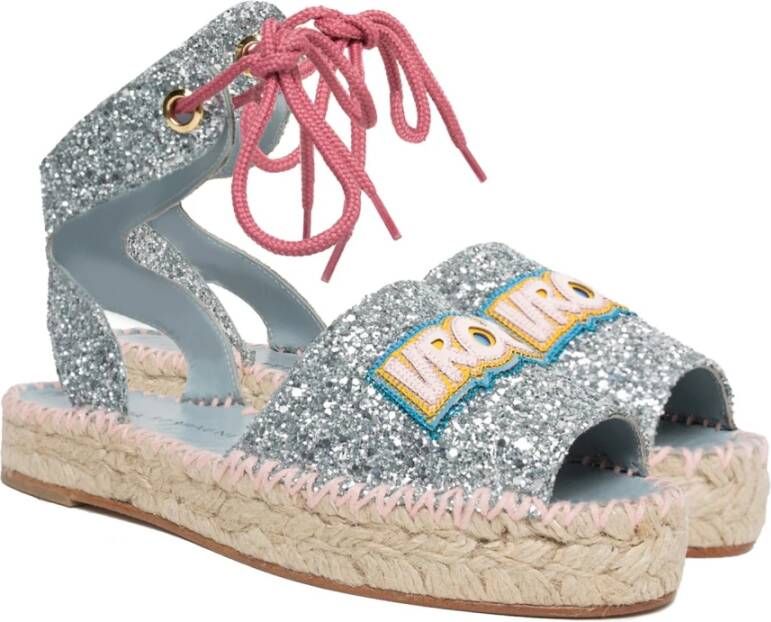 Chiara Ferragni Collection Zilveren Espadrilles voor Stijlvolle Zomerlook Gray Dames