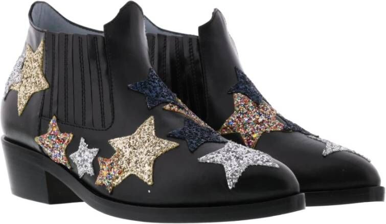 Chiara Ferragni Collection Zwarte Glitter Cowgirl Laarzen Black Dames