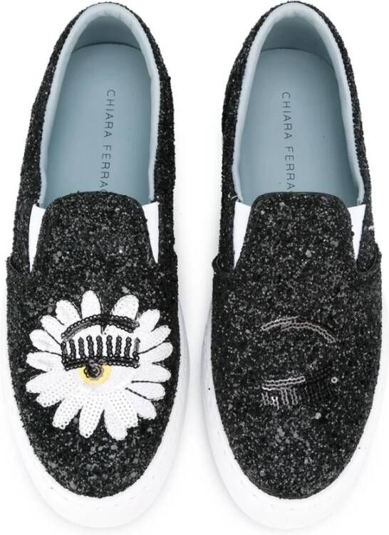 Chiara Ferragni Collection Zwarte Slip-On Schoenen Black Dames