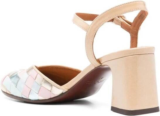 Chie Mihara Beige Amandel Enkelband Blokhak Gray Dames