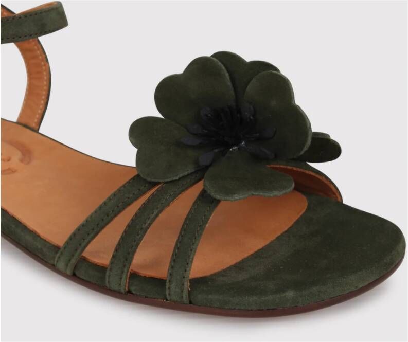 Chie Mihara Bloemenapplicatie Gesp Sandalen Green Dames