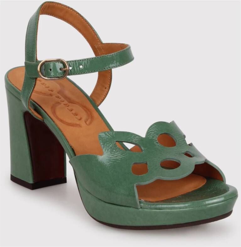 Chie Mihara Blokhak enkelband sandalen Green Dames