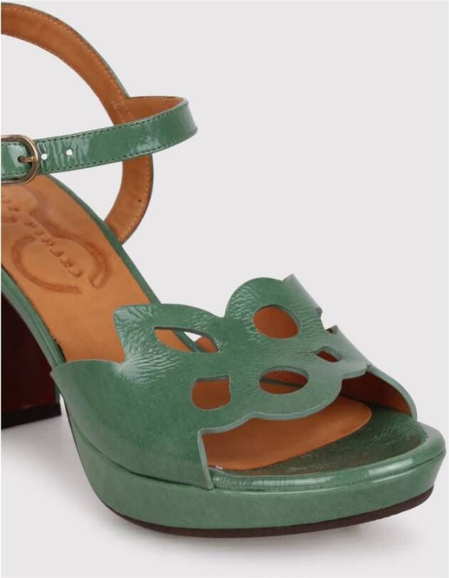 Chie Mihara Blokhak enkelband sandalen Green Dames