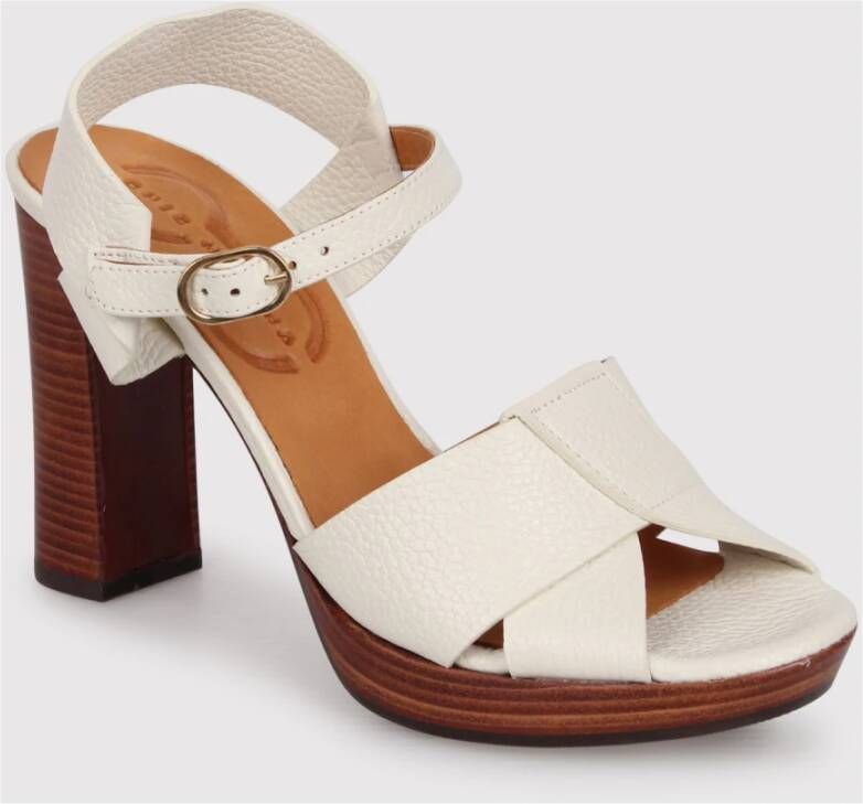 Chie Mihara Blokhak Gesp Enkelband Sandalen Beige Dames