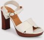 Chie Mihara Blokhak Gesp Enkelband Sandalen Beige Dames - Thumbnail 2