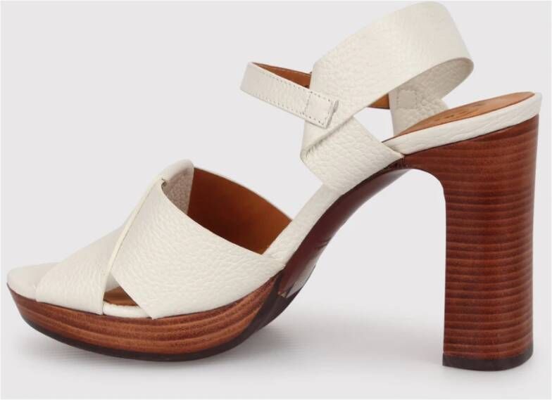 Chie Mihara Blokhak Gesp Enkelband Sandalen Beige Dames