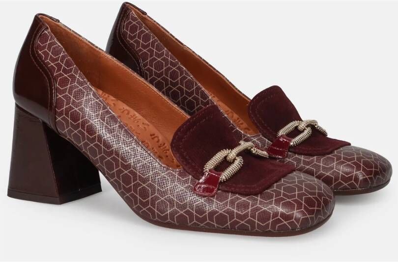 Chie Mihara Bordeaux Platte Schoenen Geometrisch Patroon Red Dames