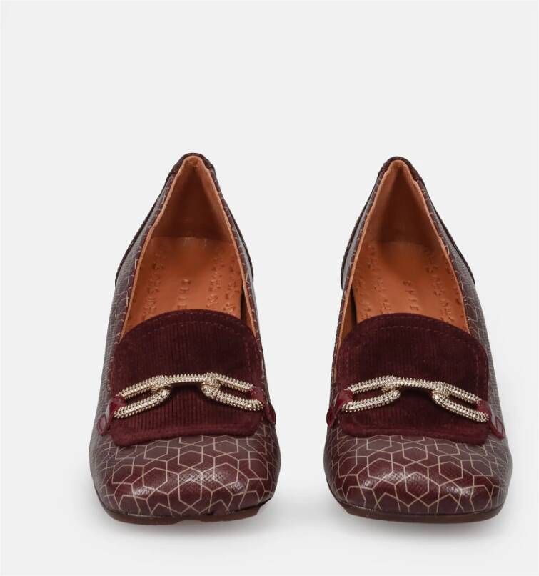 Chie Mihara Bordeaux Platte Schoenen Geometrisch Patroon Red Dames