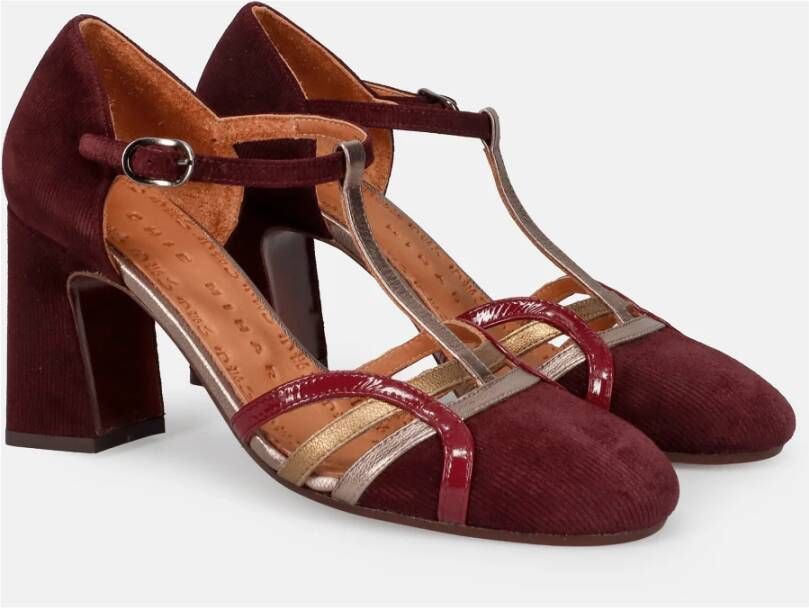 Chie Mihara Bordeaux Sandalen met Leren Afwerking Red Dames