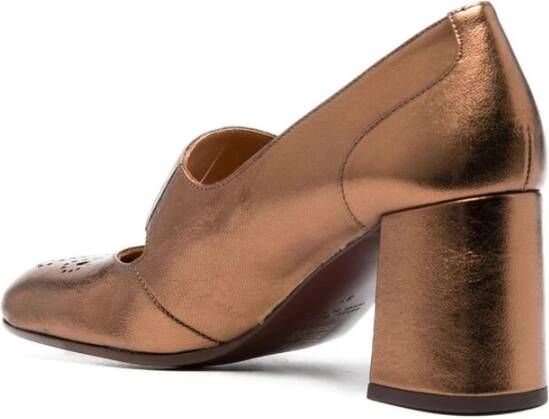 Chie Mihara Bronzen Leren Pumps met Geperforeerde Details Yellow Dames