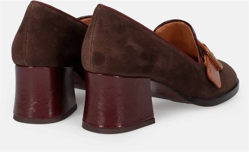 Chie Mihara Bruine Hakken 70's Stijl Leren Schoenen Brown Dames