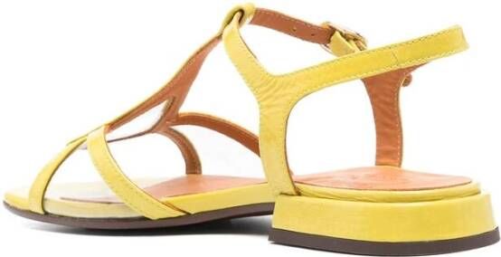 Chie Mihara Citroengele T-Bar Strap Sandalen Yellow Dames