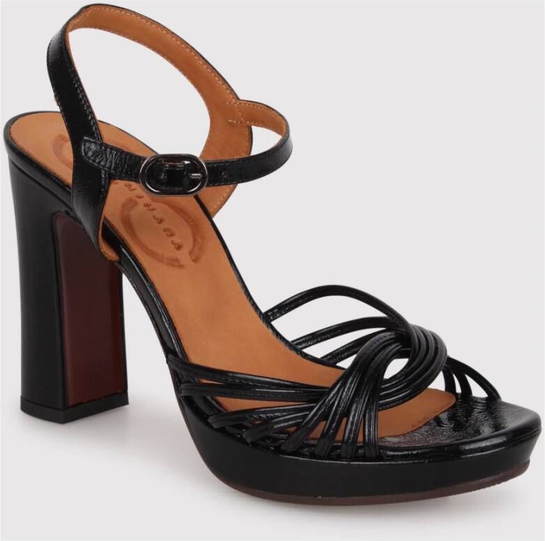 Chie Mihara Geweven motief open teen sandalen Black Dames