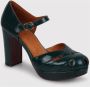 Chie Mihara Glanzende Ronde Neus Gevlochten Pumps Green Dames - Thumbnail 2