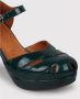 Chie Mihara Glanzende Ronde Neus Gevlochten Pumps Green Dames - Thumbnail 3