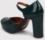 Chie Mihara Glanzende Ronde Neus Gevlochten Pumps Green Dames - Thumbnail 4