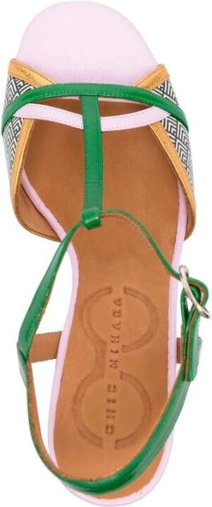 Chie Mihara Grasgroene Blokhak Sandalen Multicolor Dames