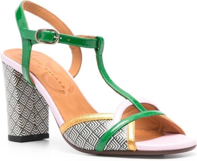 Chie Mihara Grasgroene Blokhak Sandalen Multicolor Dames