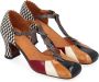 Chie Mihara Zwarte witte en bordeauxrode hoge hak schoen Prita Multicolor Dames - Thumbnail 3