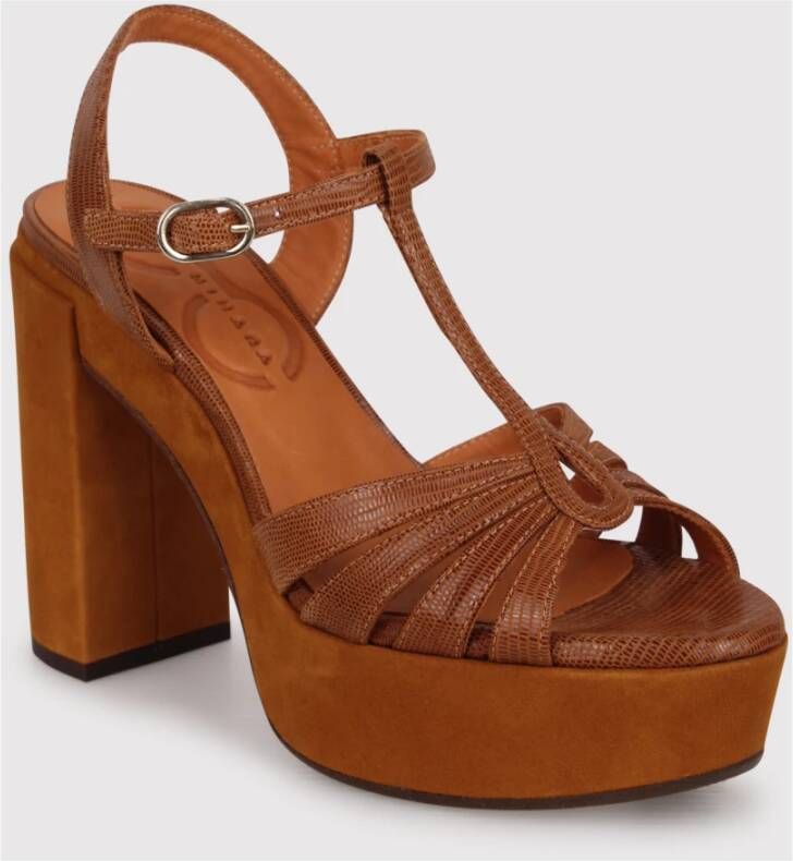 Chie Mihara Junni Sandalen met Hoge Blokhak Brown Dames