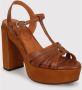 Chie Mihara Junni Sandalen met Hoge Blokhak Brown Dames - Thumbnail 2