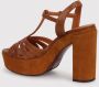 Chie Mihara Junni Sandalen met Hoge Blokhak Brown Dames - Thumbnail 4