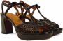 Chie Mihara Metallic leren enkelband sandalen Black Dames - Thumbnail 2