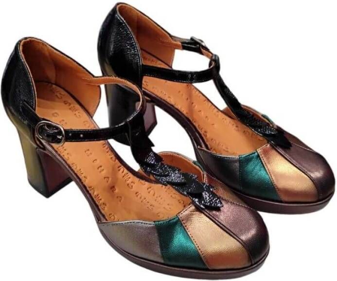 Chie Mihara Metallic Leren Hoge Hak Sandalen Multicolor Dames