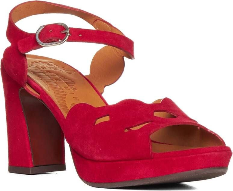 Chie Mihara Rode Leren Cut-Out Sandalen Red Dames