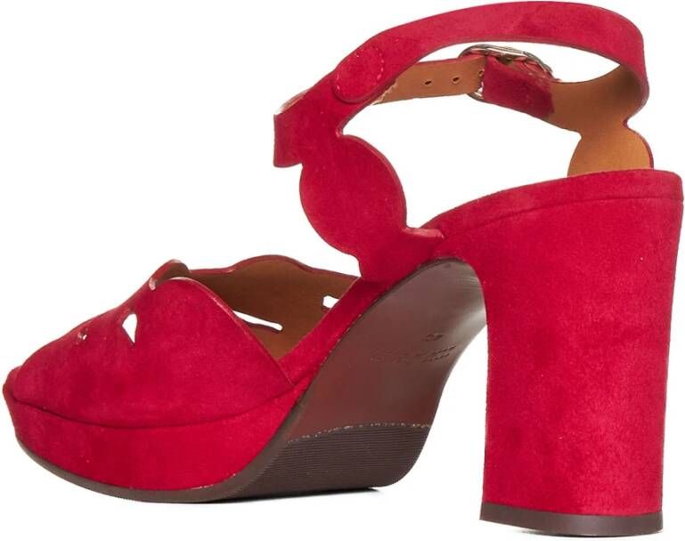 Chie Mihara Rode Leren Cut-Out Sandalen Red Dames