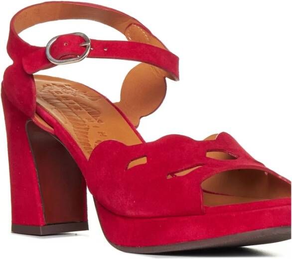 Chie Mihara Rode Leren Cut-Out Sandalen Red Dames