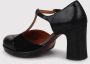 Chie Mihara Ruffle T-strap pumps met brede hak Black Dames - Thumbnail 4