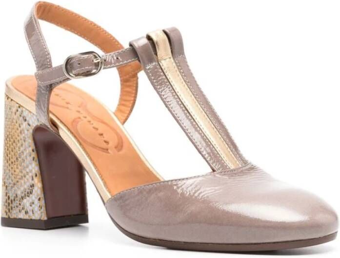 Chie Mihara Taupe Bruin Blokhak Enkelband Brown Dames