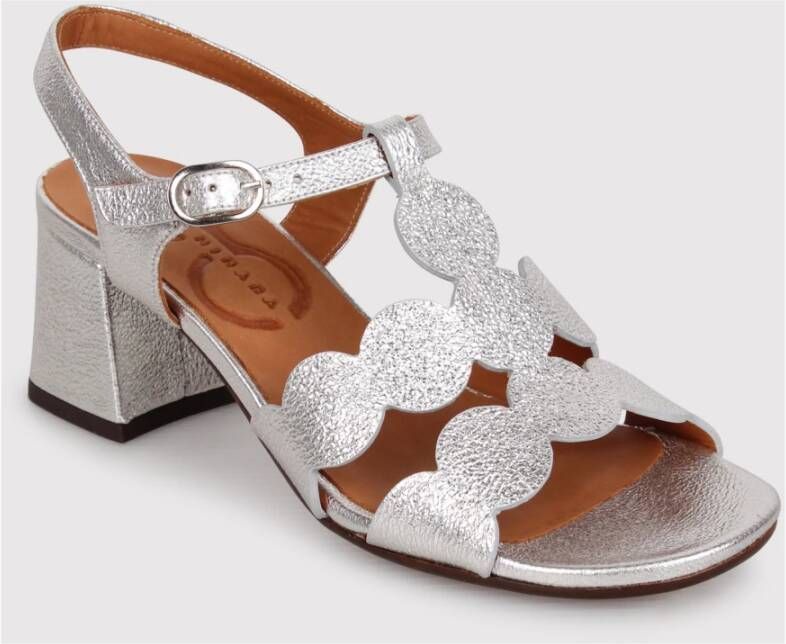 Chie Mihara Zilver-tone Blokhak Sandalen Gray Dames