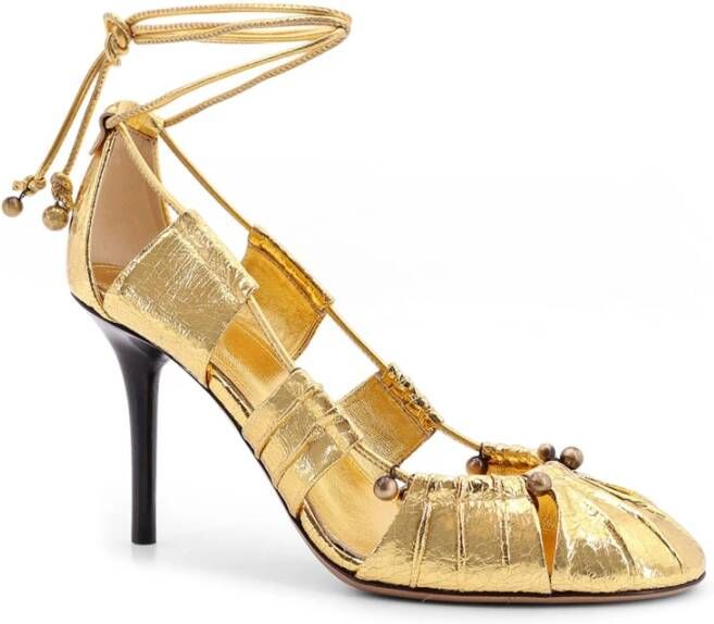 Chloé Antiek Goud Leren Luna Hakken Yellow Dames