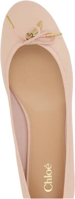 Chloé Beige Leren Ballerina Schoenen met Charme Beige Dames