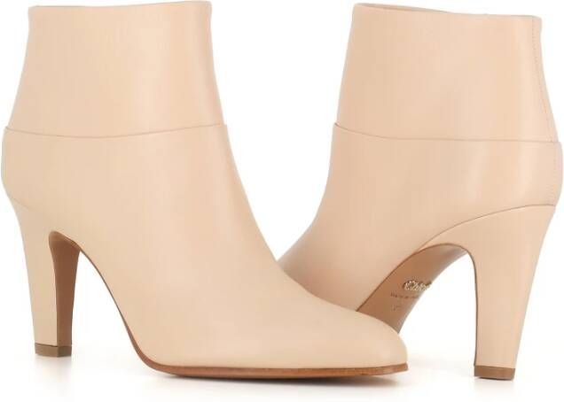 Chloé Beige Leren Enkellaarzen Beige Dames