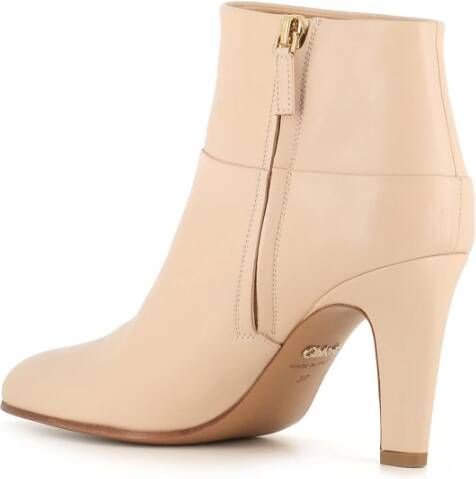 Chloé Beige Leren Enkellaarzen Beige Dames