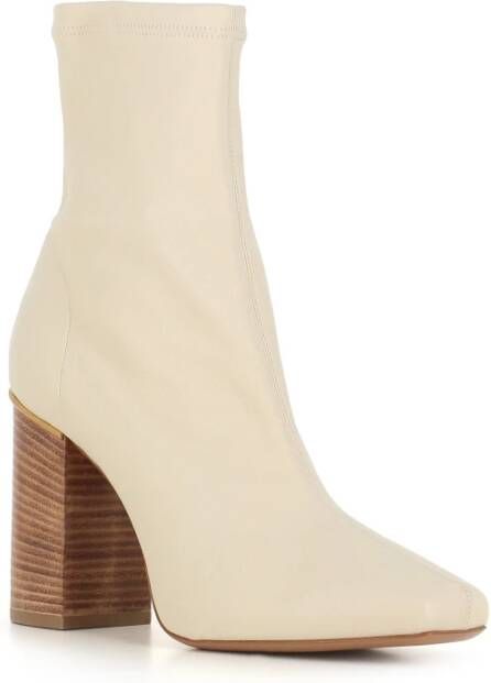 Chloé Beige Leren Ritslaarzen Beige Dames