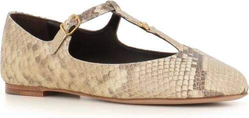 Chloé Beige Python Print Ballerina Flats Beige Dames